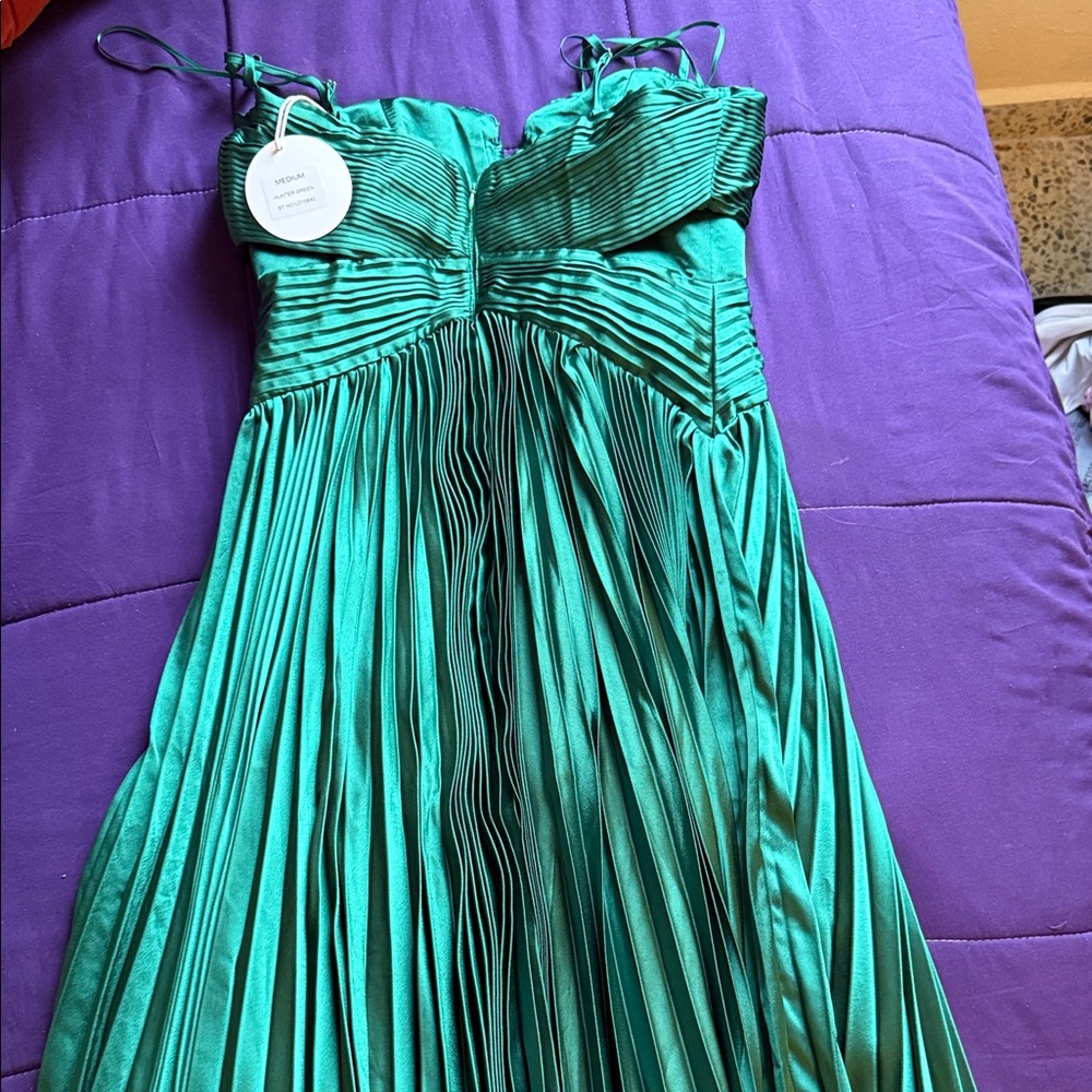Luxxel Green Pleated Wedding Dress